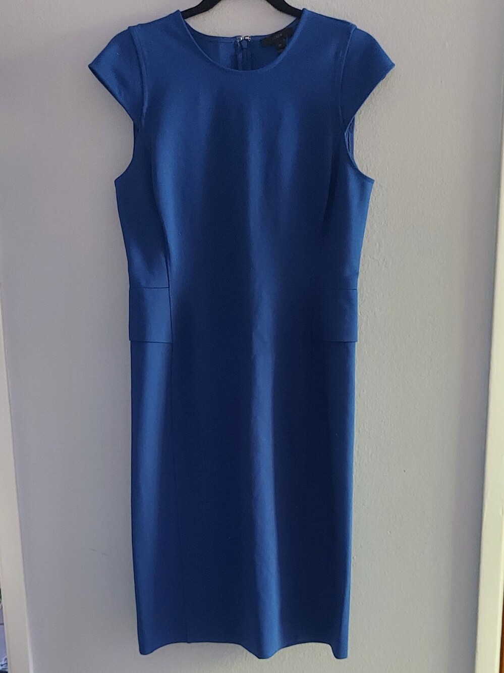 J. CREW New Cobalt Blue Cap-Sleeve Sheath Dress - 8 Tall